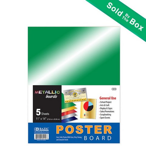 Bazic 5412 11" X 14" Metallic Poster Board (5/pack) Case Of 48