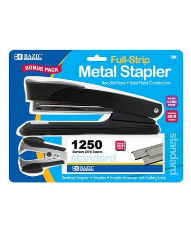 Bazic 680 Metal Full Strip Stapler Set Case Of 12