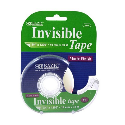 Bazic 901 3/4" X 1296" Invisible Tape W/ Dispenser Case Of 24
