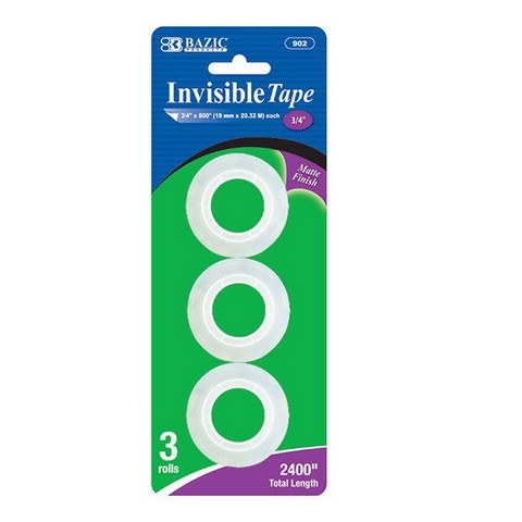 Bazic 902 3/4" X 800" Invisible Tape Refill (3/pack) Case Of 24