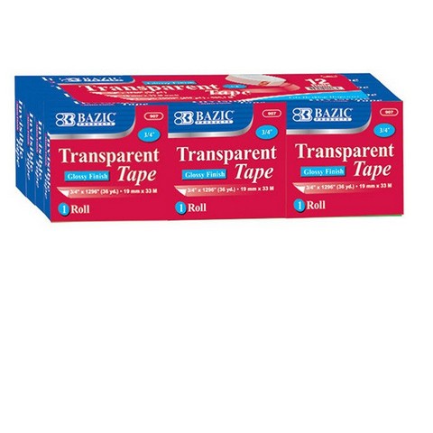 Bazic 907 3/4" X 1296" Transparent Tape Refill (12/pack) Case Of 12