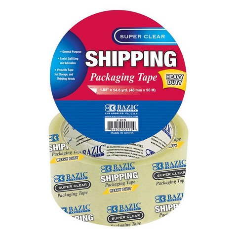 Bazic 915 1.88" X 54.6 Yards Super Clear Heavy Duty Packing Tape Case Of 36