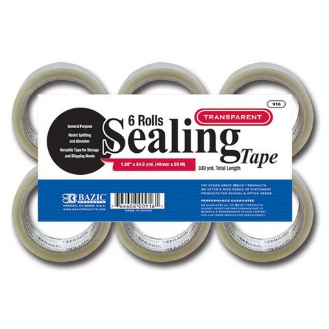 Bazic 916 1.88" X 54.6 Yards Clear Packing Tape (6/pack) Case Of 6