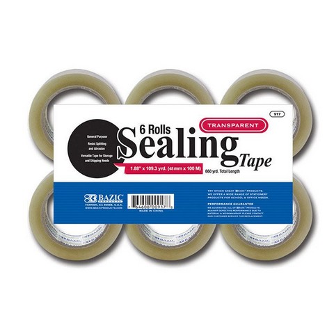 Bazic 917 1.88" X 109.3 Yards Clear Packing Tape (6/pack) Case Of 6