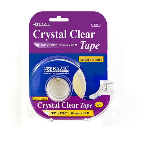 Bazic 927 3/4" X 1296" Crystal Clear Tape W/ Dispenser Case Of 24