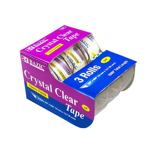Bazic 929 3/4" X 500" Crystal Clear Tape (3/pack) Case Of 24