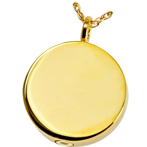 Mg-3203gp Cremation Jewelry Simple Round 14k Gold Plating Pendant