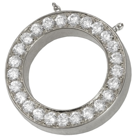 3044p Cremation Jewelry Slide Stones Circle Platinum Pendant