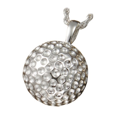 3216 Wg Cremation Jewelry Sports Golf Ball 14k Solid White Gold Pendant