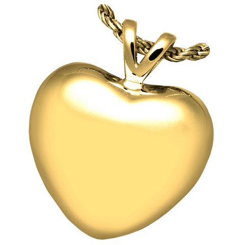 3107yg Cremation Jewelry Strong Heart 14k Solid Yellow Gold Pendant