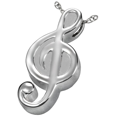 Mg-3117s Cremation Jewelry Treble Clef Sterling Silver Pendant