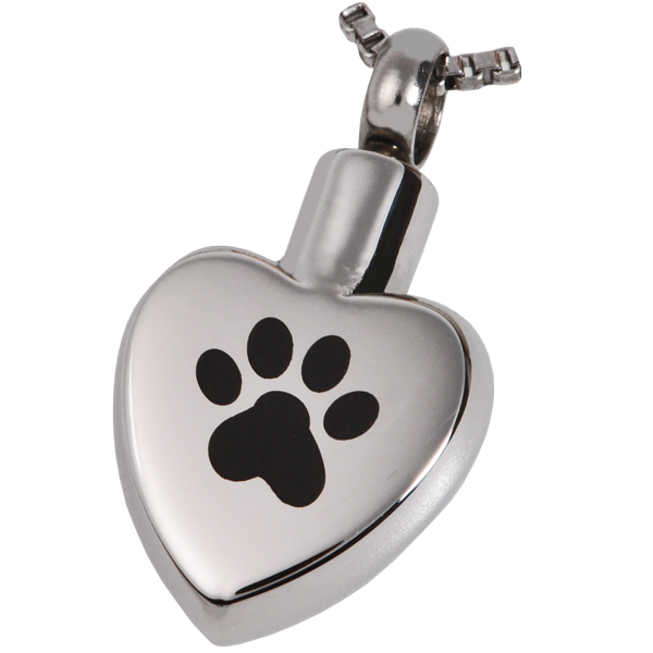 6113 Pet Cremation Jewelry Stainless Steel Paw My Heart Pendant