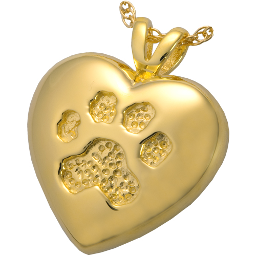 3198yg Pet Cremation Jewelry A Touch Of Your Paw 14k Solid Yellow Gold Pendant