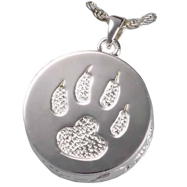 3832s Pet Cremation Jewelry Cat Paw Cremation Sterling Silver Pendant