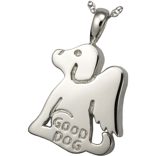 3200wg Pet Cremation Jewelry Good Dog 14k Solid White Pendant