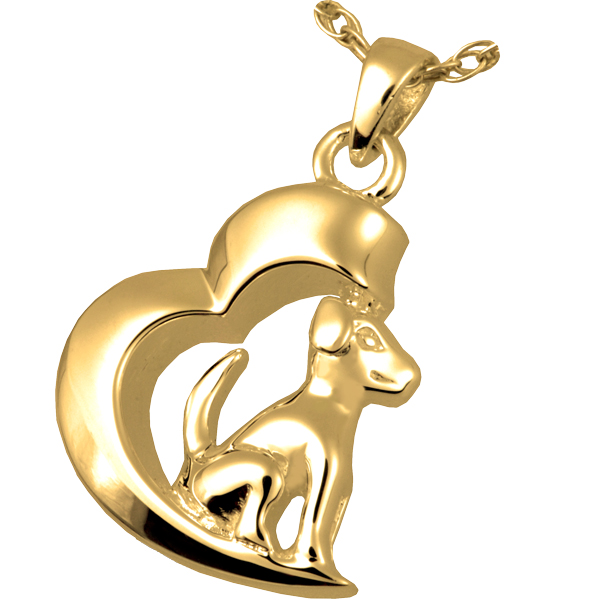 3068d-gp Pet Cremation Jewelry In My Heart Dog 14k Plating Pendant