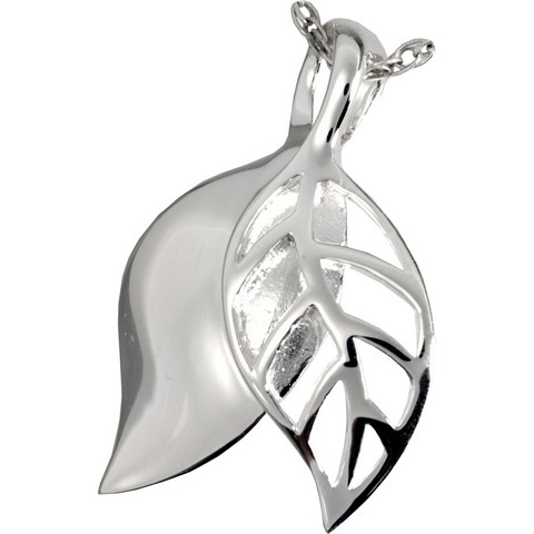 Mg-3321wg Cremation Jewelry Autumn Leaves 14k Solid White Gold Pendant