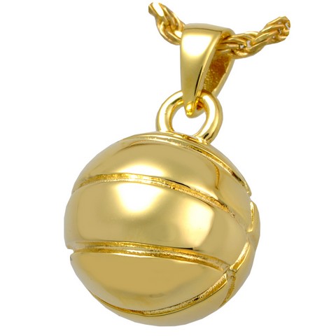 Mg-3041gp Cremation Jewelry Basketball 14k Gold Plating Pendant