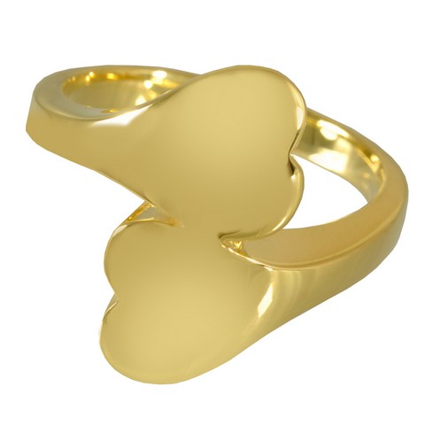 2016gp-5 Cremation Jewelry 14k Gold Plating Companion Heart Ring, Size 5