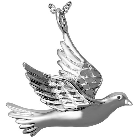 Mg-3196wg Cremation Jewelry Dove 14k Solid White Gold Pendant