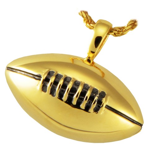 Mg-3153gp Cremation Jewelry Football 14k Gold Platingpendant