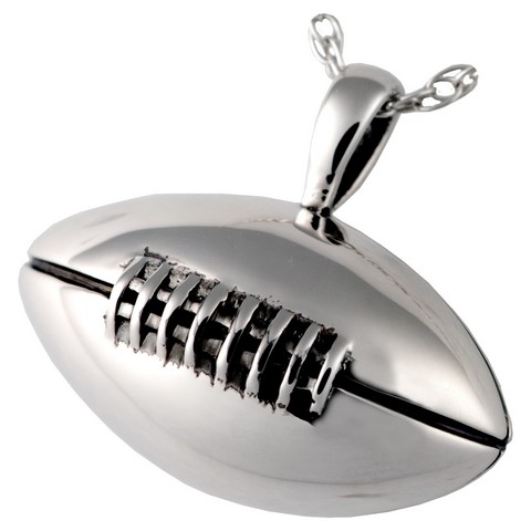 Mg-3153wg Cremation Jewelry Football 14k Solid White Gold Pendant