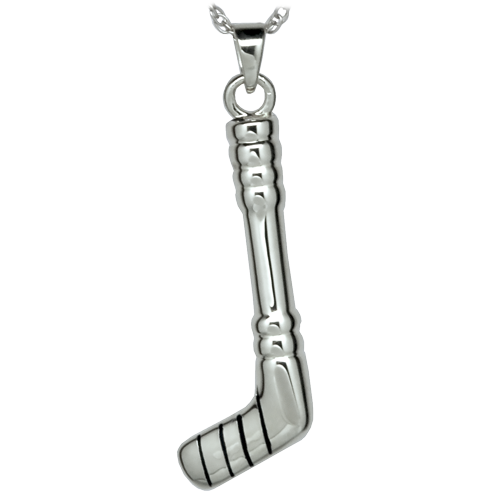3100wg Cremation Jewelry Hockey Stick 14k Solid White Gold Pendant