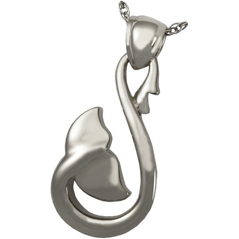 3182p Cremation Jewelry Infinity Whale Tail Platinum Pendant