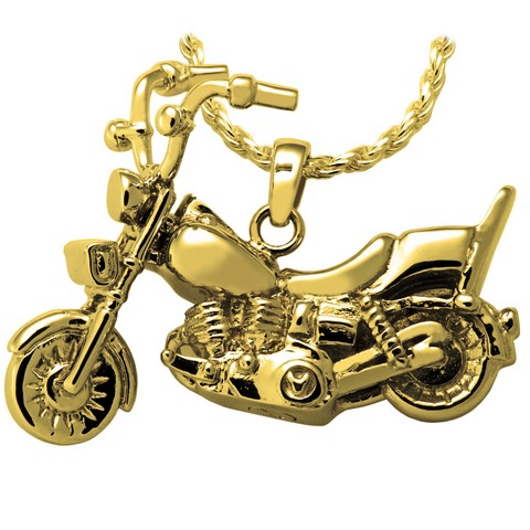 3304gp Cremation Jewelry Motorcycle 14k Gold Plating Pendant