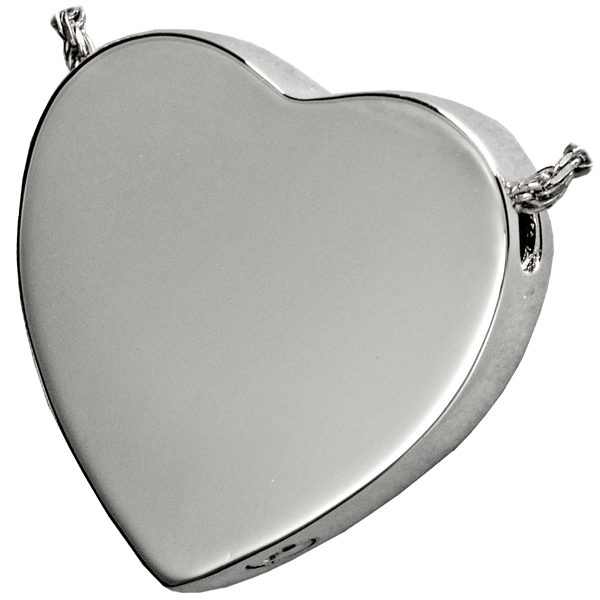 3109wg Cremation Jewelry Peaceful Heart 14k Solid White Gold Pendant