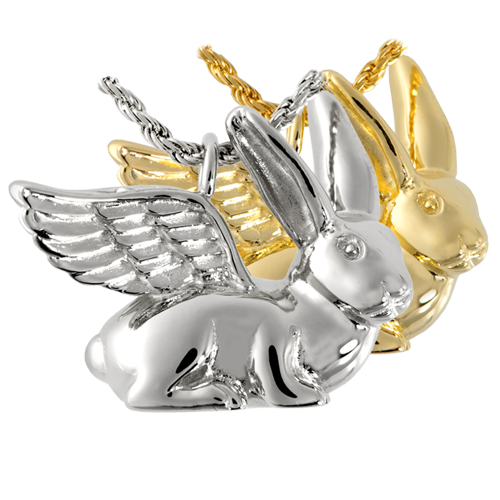 3103wg Cremation Jewelry Rabbit14k Solid White Gold Pendant