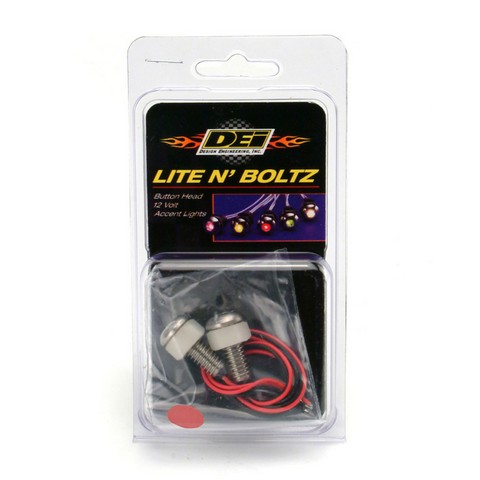 030304 Led Lighted Button Head Boltz, Red - Pack Of 2