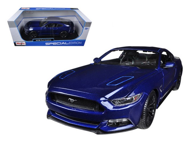 Maisto 31197bl 2015 Ford Mustang Gt 5.0 Blue 1-18 Diecast Car Model
