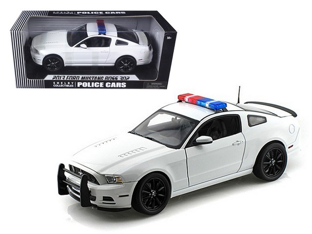 Sc463 2013 Ford Mustang Boss 302 White Unmarked Police Car 1-18 Diecast Car Model