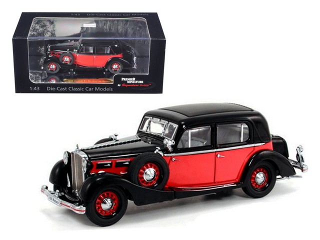 43702bk 1935 Maybach Sw35 Spohn Black Red Hardtop 1-43 Diecast Car Model