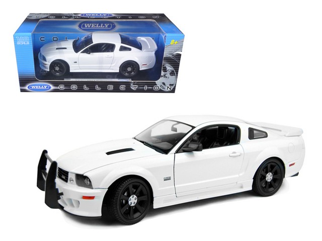 12569wewp-w 2007 Saleen S281 E Mustang Unmarked Police Car White 1-18 Diecast Car Model