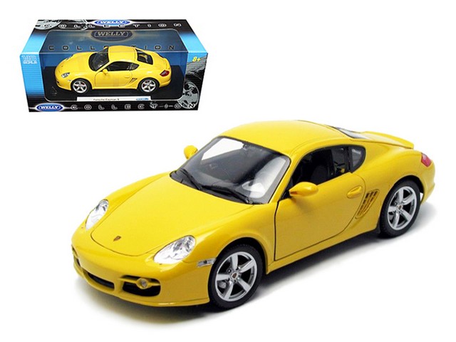 18008y Porsche Cayman S Yellow 1-18 Diecast Car Model