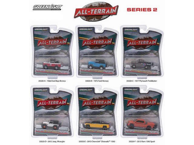 All Terrain Series 2, 6 Piece Diecast Car Set 1-64