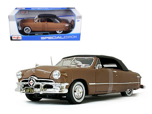 Maisto 31681brn 1950 Ford Convertible Soft Top Brown & Bronze 1-18 Diecast Model Car
