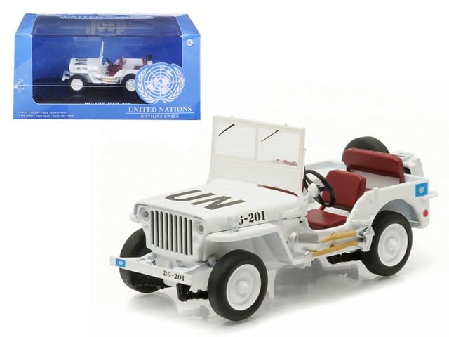 1944 Jeep Willys Un United Nations White 1-43 Diecast Model Car