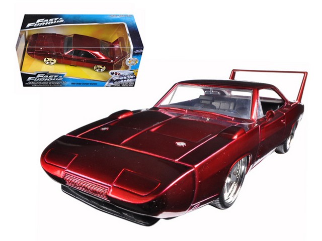 1969 Dodge Charger Daytona Red Fast & Furious 7 Movie 1-24 Diecast Model Car