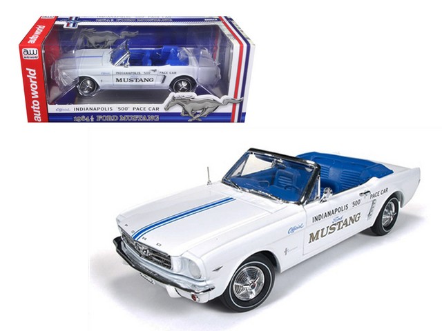 Autoworld Aw209 1964 1 2 Ford Mustang Convertible 289 V8 Indy 500 Pace Car Limited To 1500 Piece 1-18 Diecast Model Car