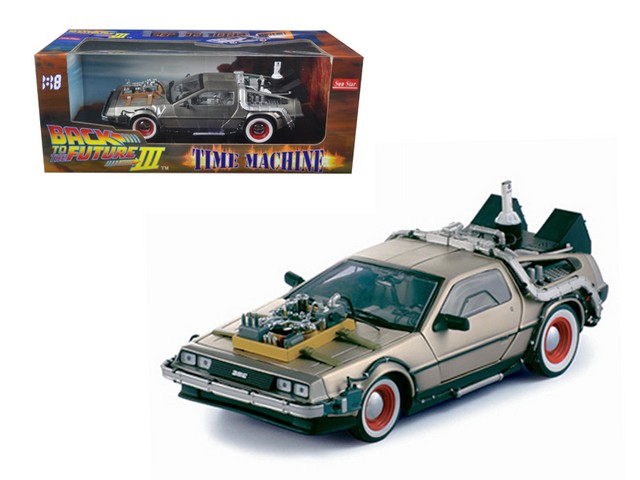 2712 Delorean Time Machine From Back To The Future Iii Movie 1-18 Diecast Model Car
