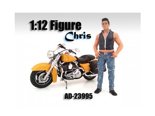 23995 Biker Chris Figure For 1-12 Scale Motorcycles