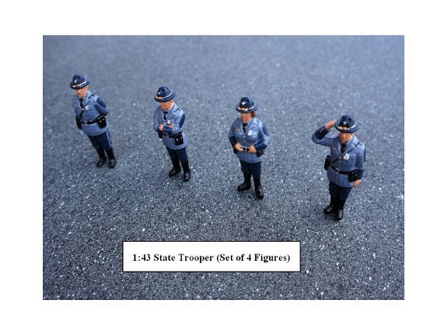 16200 State Troopers 4 Piece Figure Set For 1-43 Diecast Model Cars