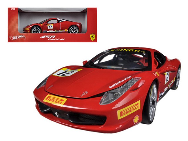 Bct89 Ferrari 458 Challenge Red No.12 1-18 Diecast Car Model