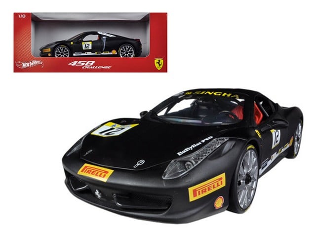 Ferrari 458 Challenge Matt Black No.12 1-18 Diecast Car Model