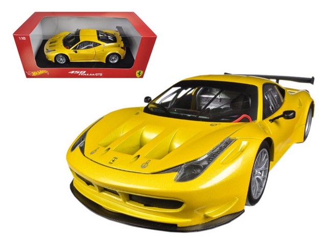 Bcj78 Ferrari 458 Italia Gt2 Yellow 1-18 Diecast Car Model