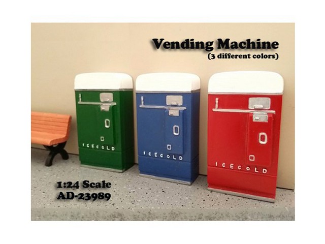 23989b 1 Piece Vending Machine Accessory Diorama Blue For 1-24 Scale Models