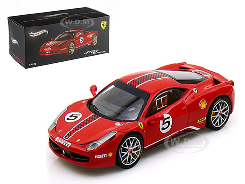 X5504 Ferrari 458 Italia Challenge No.5 Red Elite Edition 1-43 Diecast Car Model